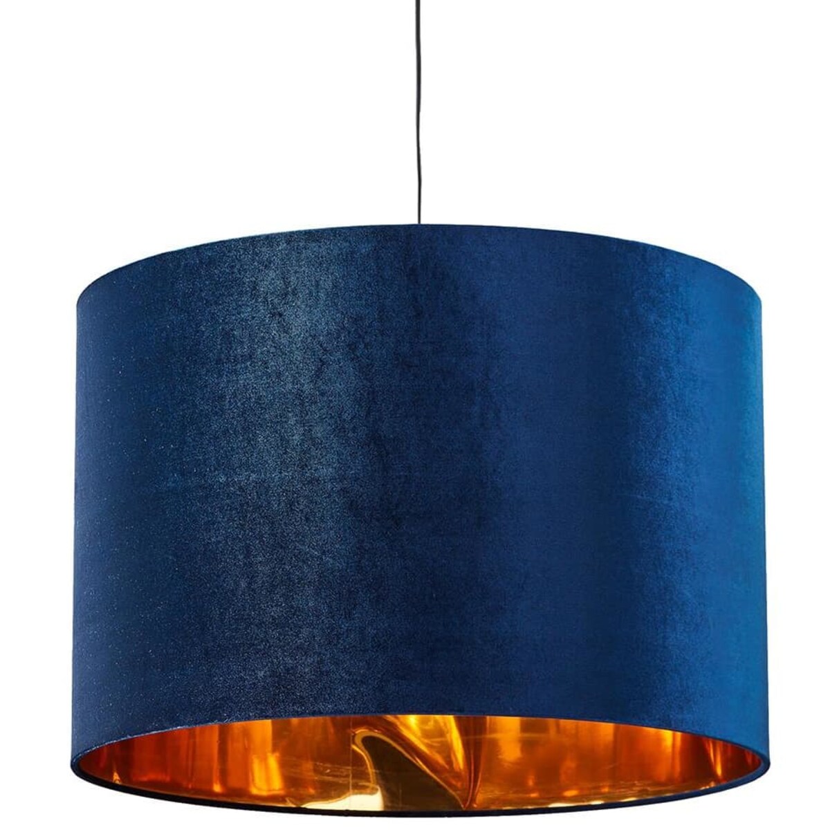 Lampa abażurowa wisząca Tercino 6172 TK Lighting okrągła złota granatowa