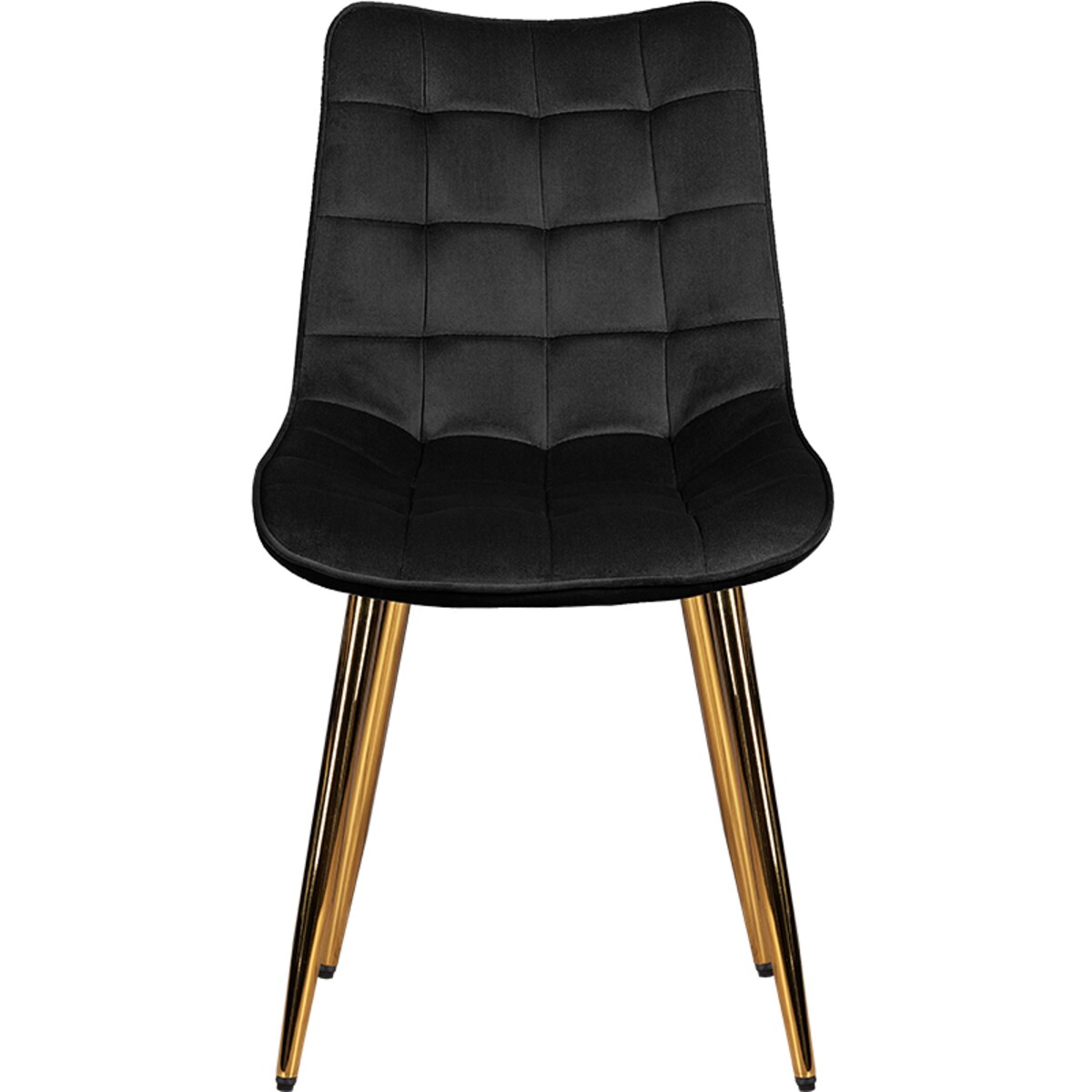 Krzesło tapicerowane czarne welurowe pikowane glamour złote nogi