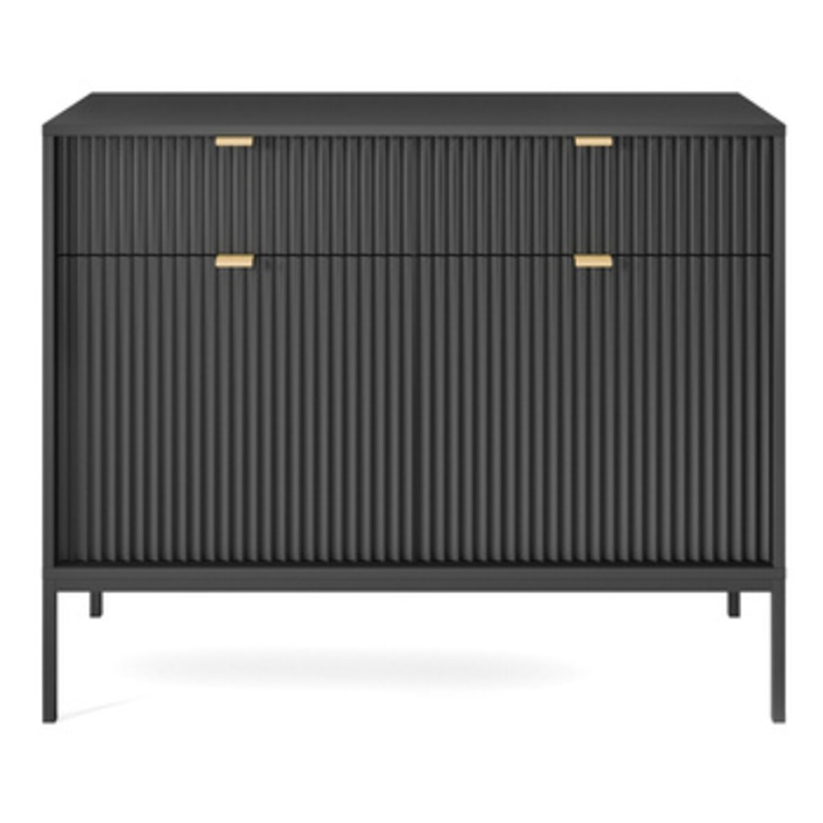 Komoda Delicious ryflowana czarna