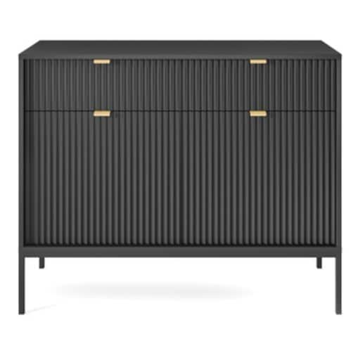 Komoda Delicious ryflowana czarna