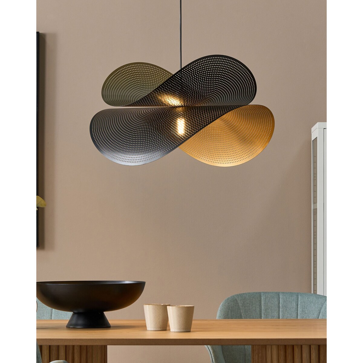 Lampa wisząca metalowa czarno-złota DOYLES