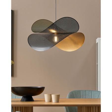 Lampa wisząca metalowa czarno-złota DOYLES