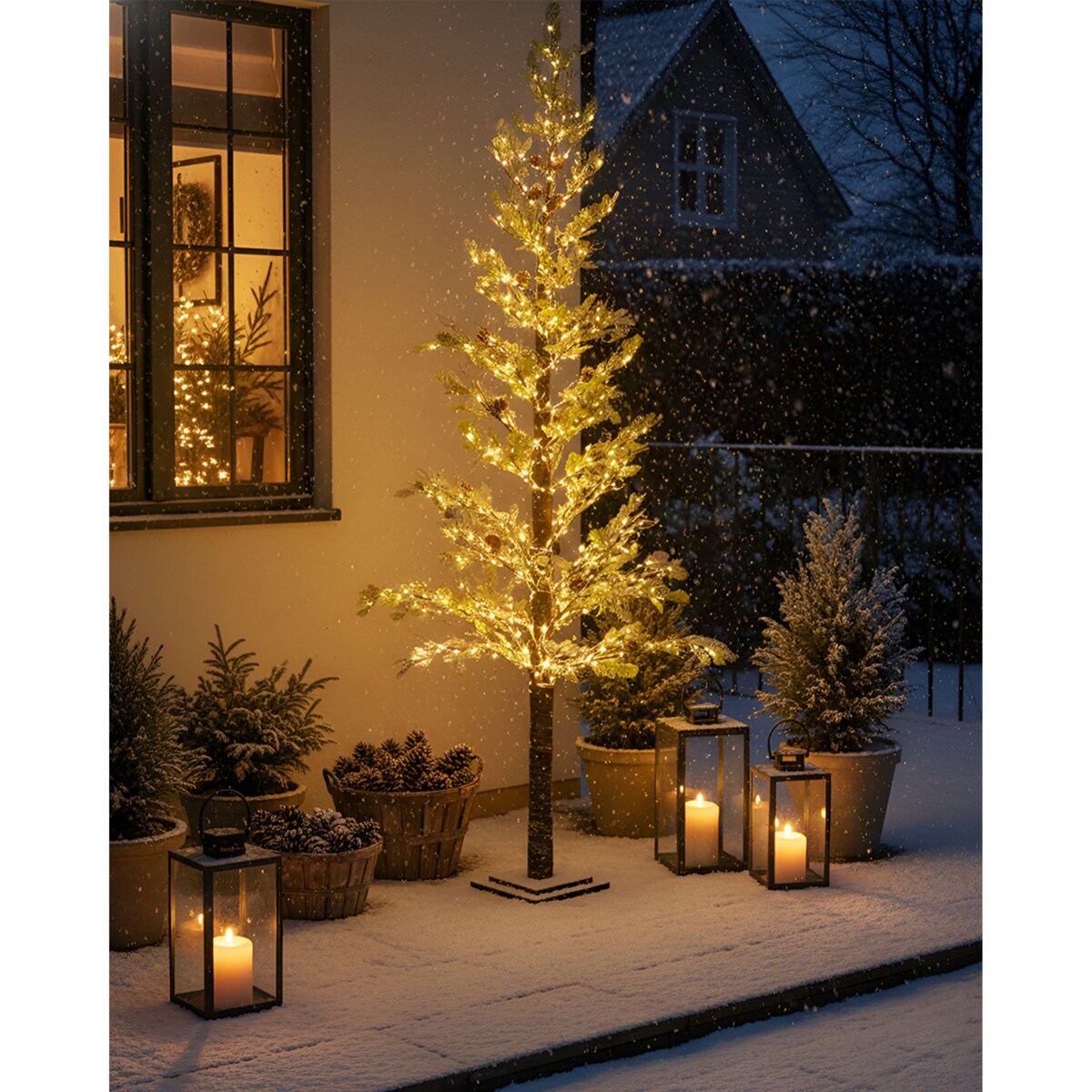 Dekoracja ogrodowa LED GRENIVIK Choinka 245 cm Biały