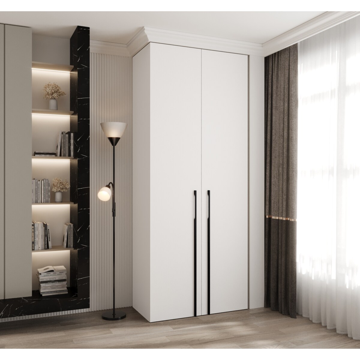 Szafa dwudrzwiowa Como 3 100 gł.40 biały+czarny