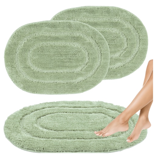Zestaw 2szt Dywanik łazienkowy Soft 40x60 cm antyposlizgowy owaly zielony