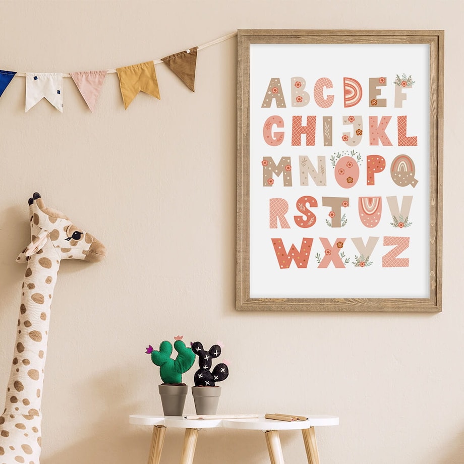 Plakat dla dzieci Alfabet boho 1 40x50
