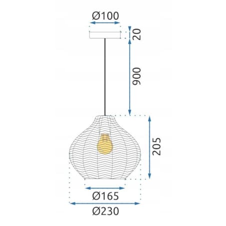 Lampa Sufitowa Wisząca Szklana Retro Szkło
