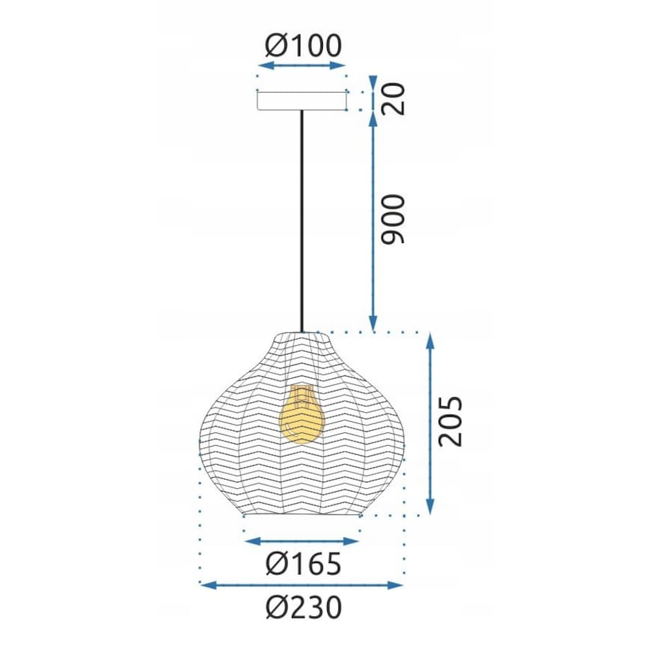 Lampa Sufitowa Wisząca Szklana Retro Szkło