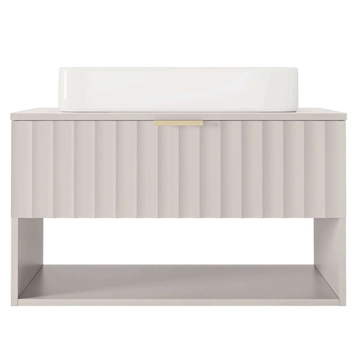 Szafka pod umywalkę z blatem 46,6x80x49,6 cm, ryflowana BADONY