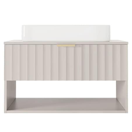 Szafka pod umywalkę z blatem 46,6x80x49,6 cm, ryflowana BADONY