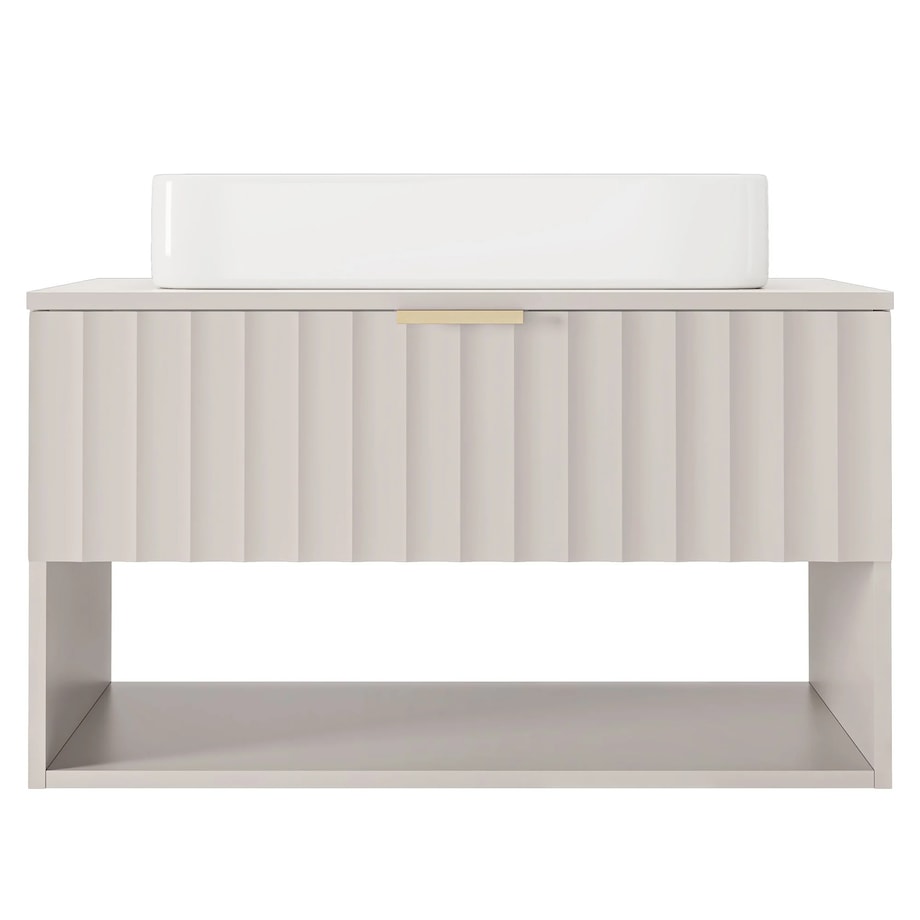 Szafka pod umywalkę z blatem 46,6x80x49,6 cm, ryflowana BADONY