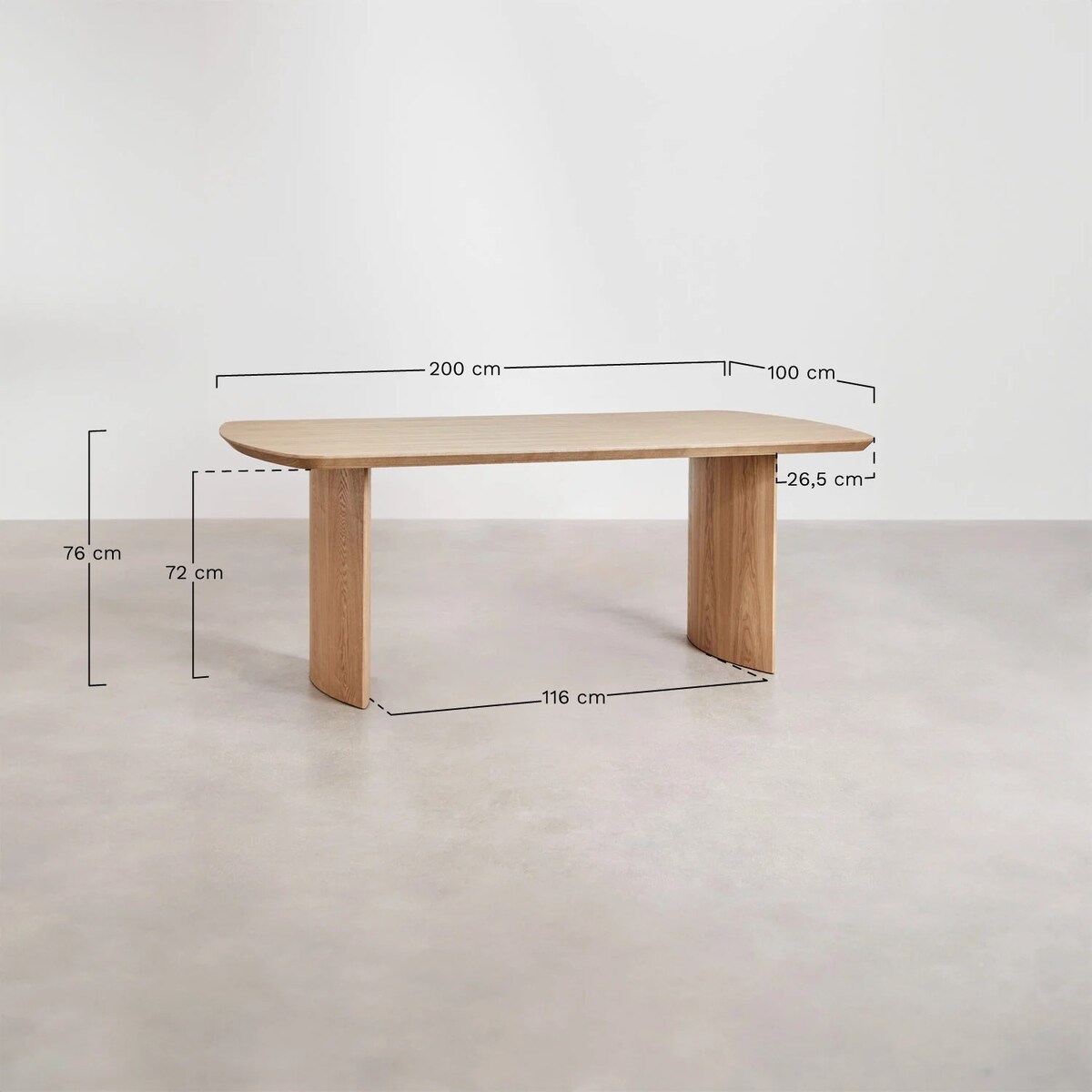 Prostokątny stół jadalniany 200x100 cm z płyty MDF Tareg naturalny