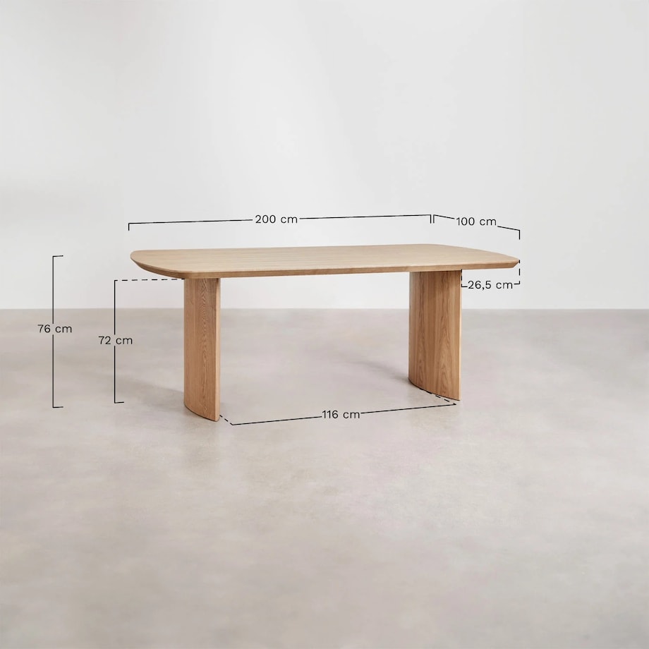 Prostokątny stół jadalniany 200x100 cm z płyty MDF Tareg naturalny