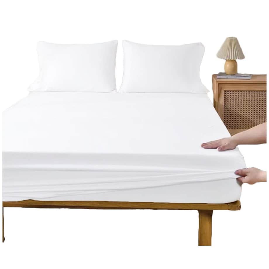 Prześcieradło z gumką JERSEY 160x200 POLSKIE GRUBE BIAŁE