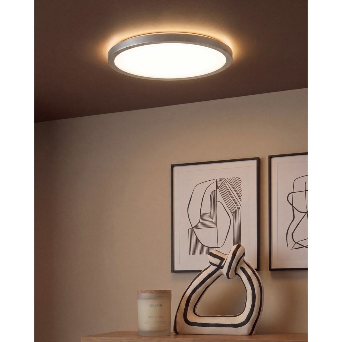 Lampa sufitowa LED VELORA Z pilotem Ze ściemniaczem Srebrny
