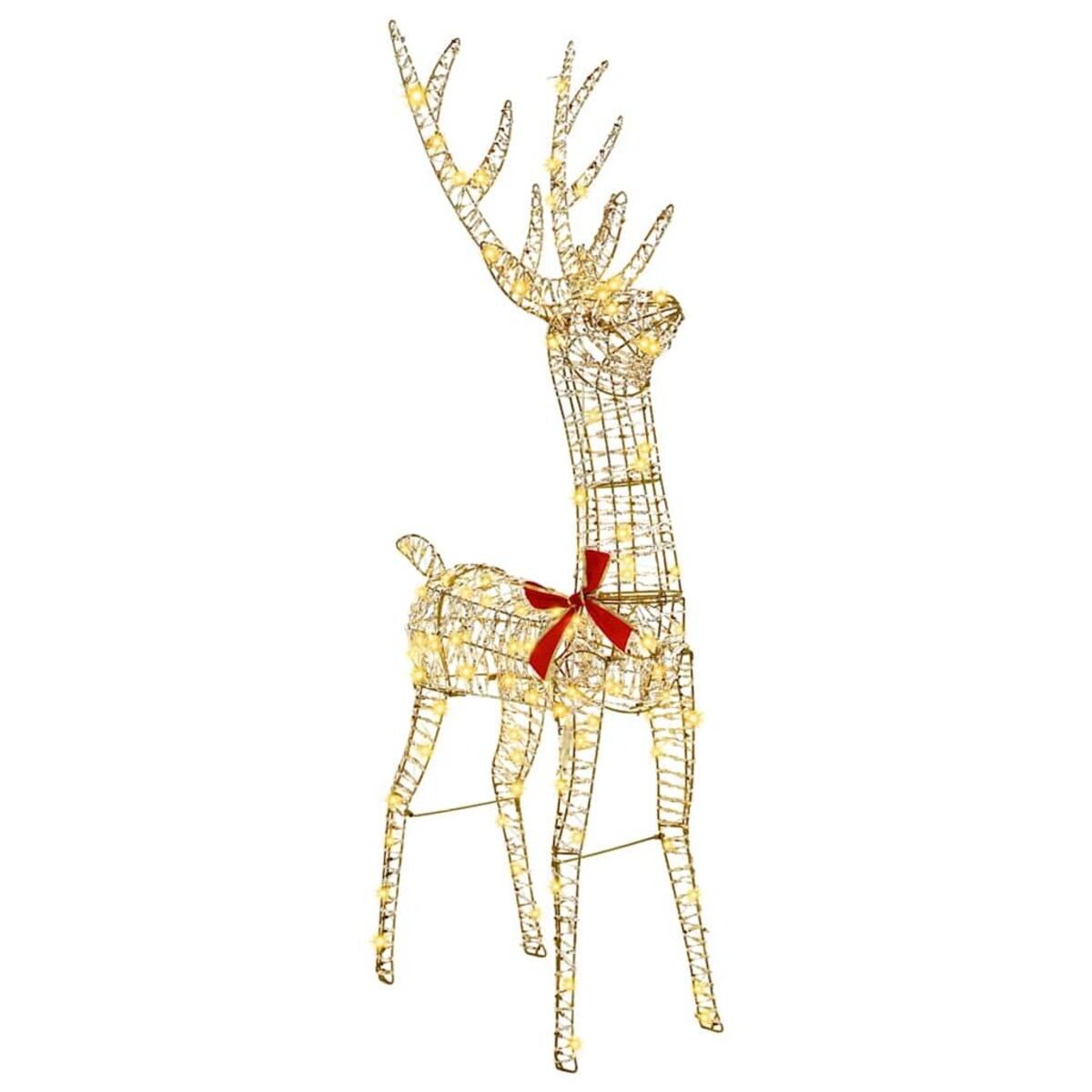 vidaXL 3D Renifer z 140 diodami LED Ciepła biel 128 cm PET