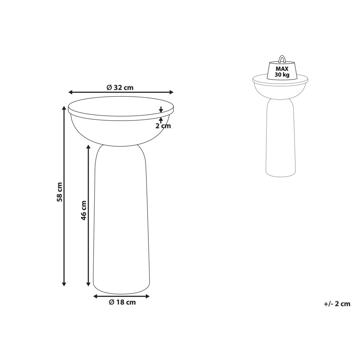 Stolik pomocniczy FALCON Metal Beżowy