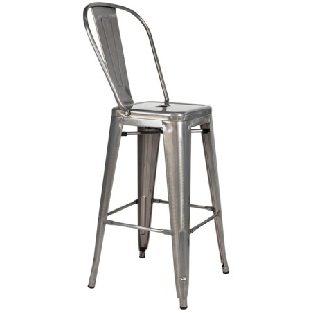 Krzesło metalowe Tower Big Back KH010100969 nowoczesne szare