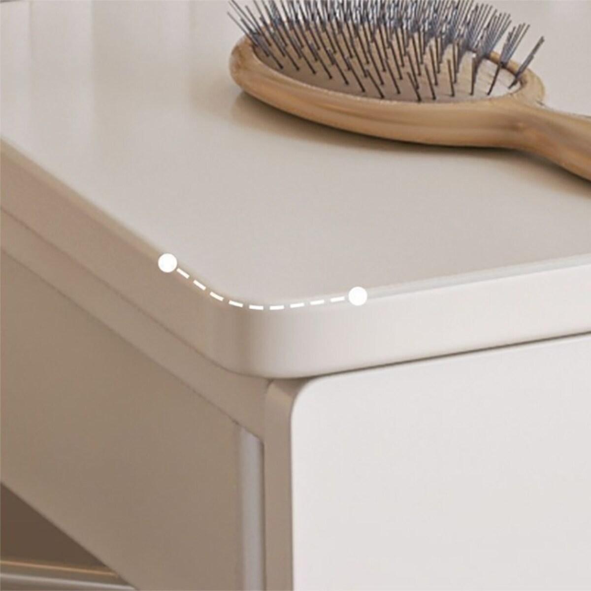 Toaletka kosmetyczna biała sypialniana z lustrem szufladami nowoczesny