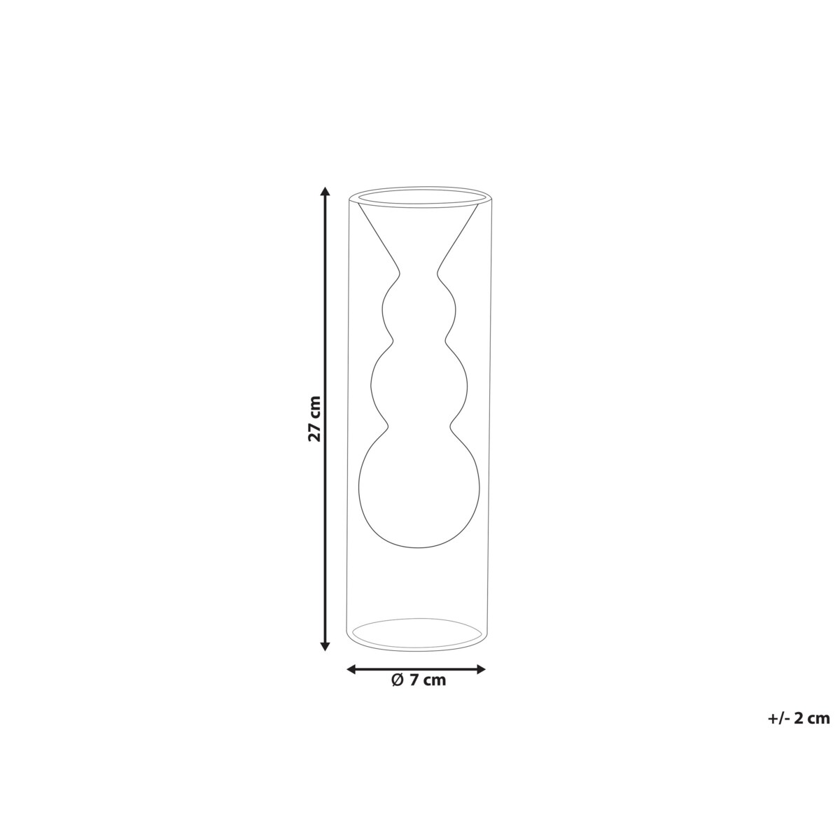 Wazon na kwiaty szklany 26 cm turkusowy KALOCHI
