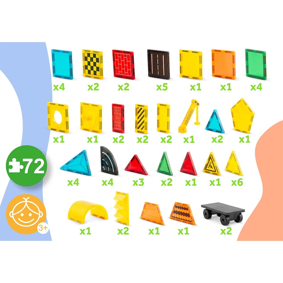 Klocki magnetyczne konstrukcyjne Ricokids RK-780 zestaw 72 el. edukacyjne 778010