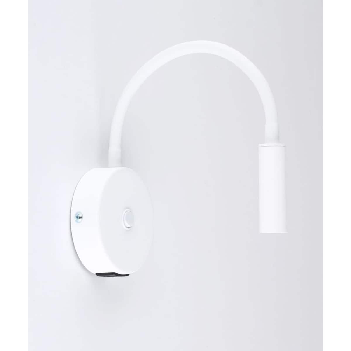 Kinkiet na wysięgniku TK Lighting LAGOS WHITE 10202 z włącznikiem i USB, biały, G9, nowoczesna lampka do czytania