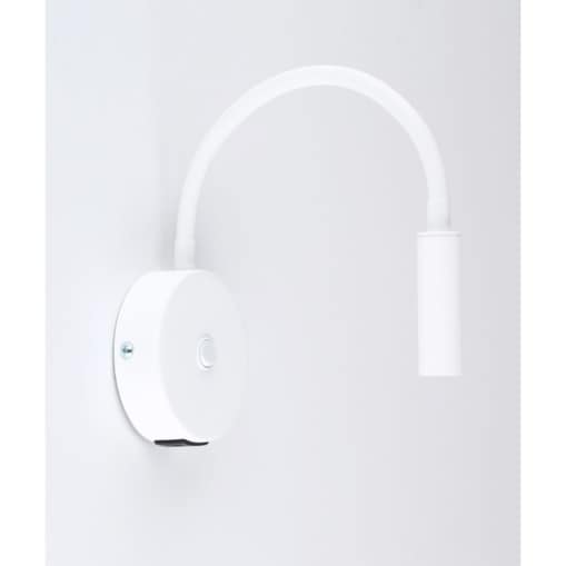 Kinkiet na wysięgniku TK Lighting LAGOS WHITE 10202 z włącznikiem i USB, biały, G9, nowoczesna lampka do czytania