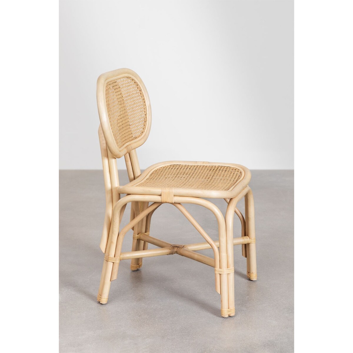 Krzesło rattanowe z plecionką wiedeńską naturalne