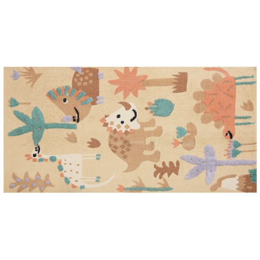 Dywan dziecięcy bawełniany w zwierzęcy wzór 80 x 150 cm wielokolorowy STABAT