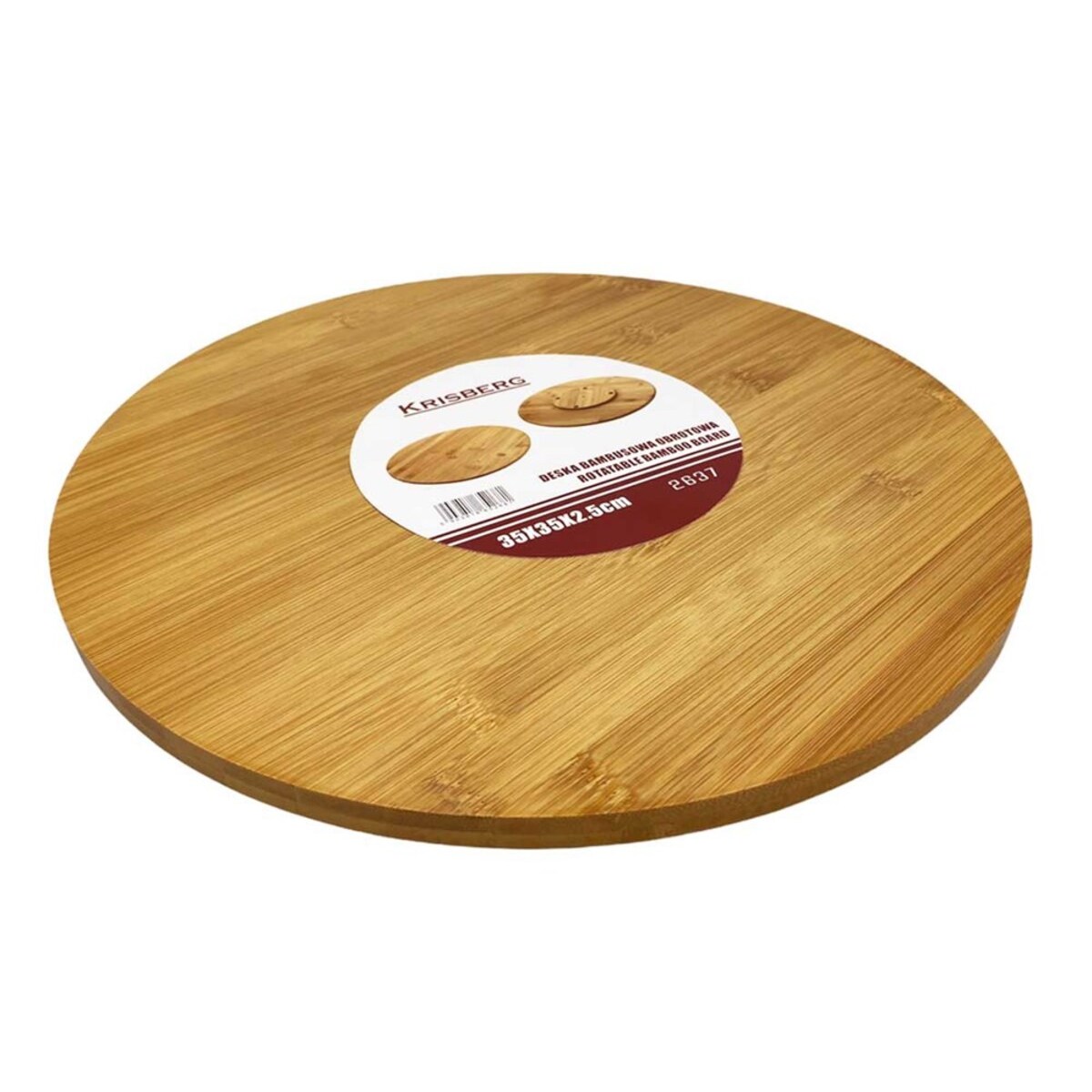 Krisberg taca deska bambusowa do pizzy 35cm obrotowa KS2637