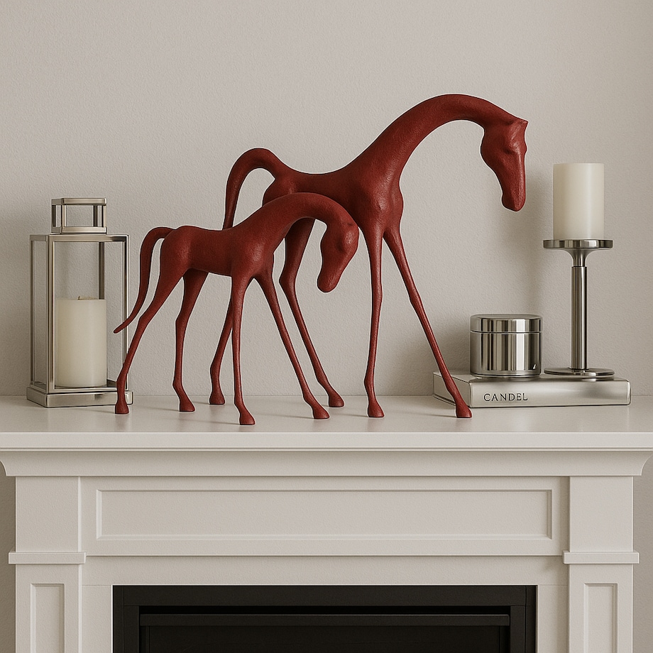 ZESTAW DWÓCH FIGUREK DEKORACYJNYCH COCO CZERWONE