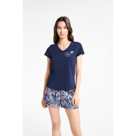 Piżama Bluebird 40621-59X Granatowa Granatowy, XL