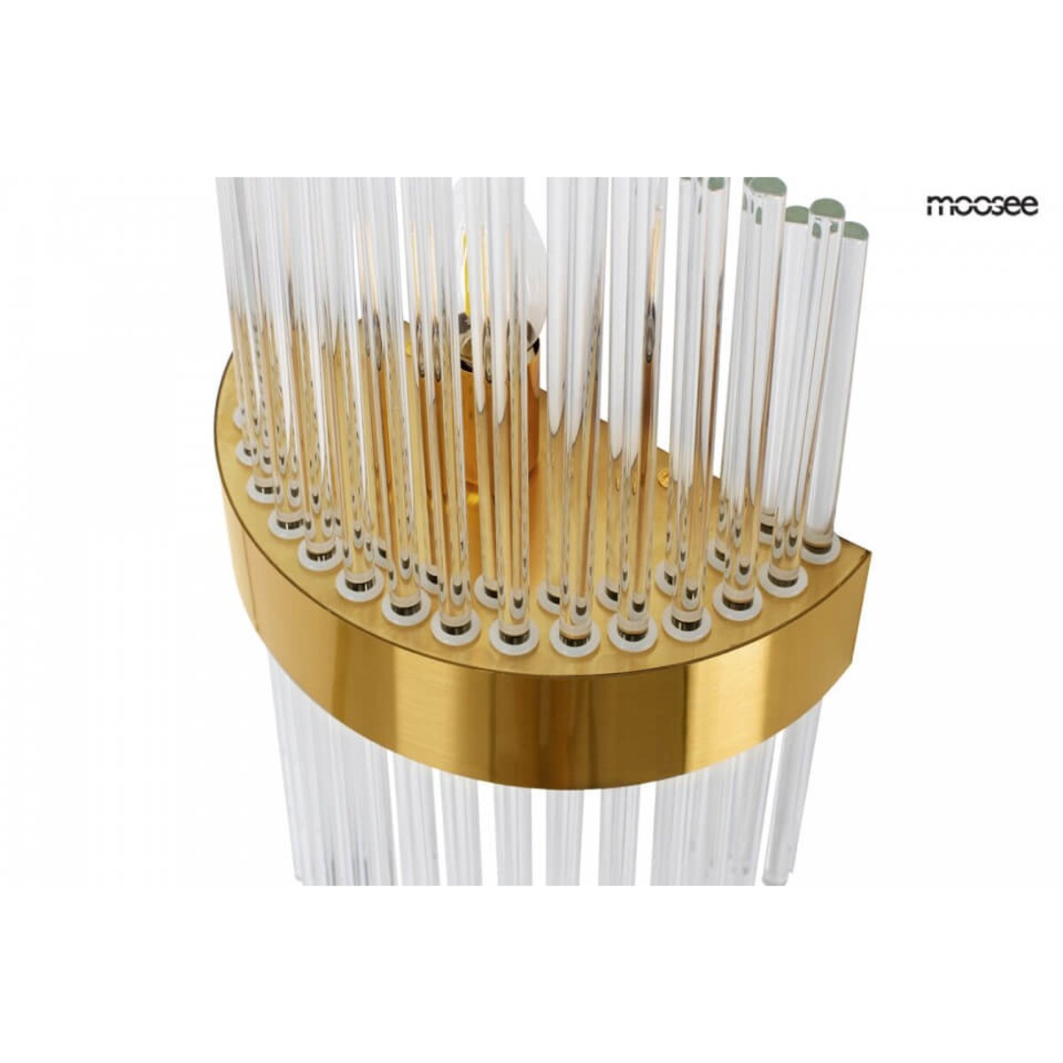 Kryształowa lampa ścienna Florens MSE010100357 Moosee do sypialni złota