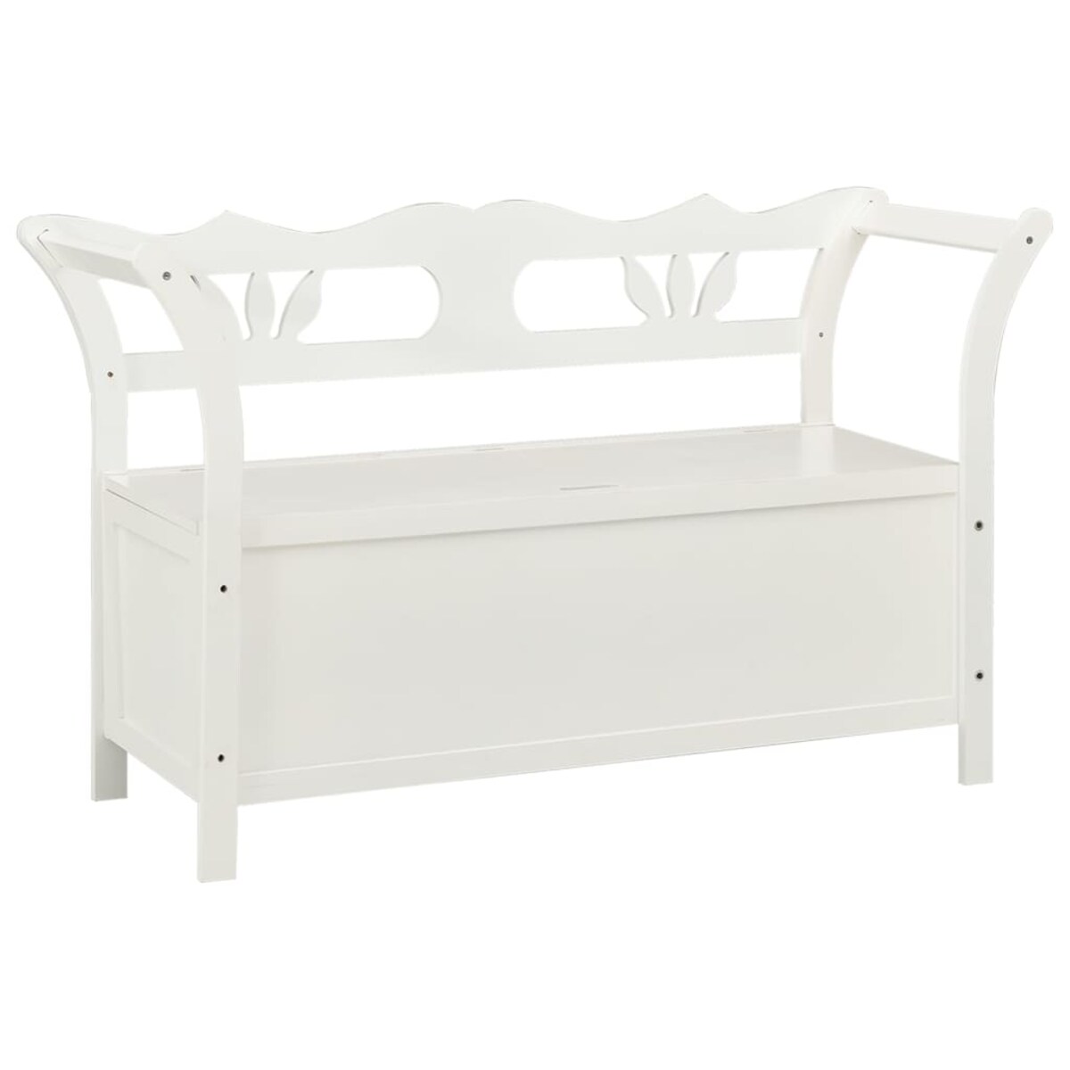 vidaXL Ławka, biała, 107x45x75,5 cm, lite drewno jodłowe