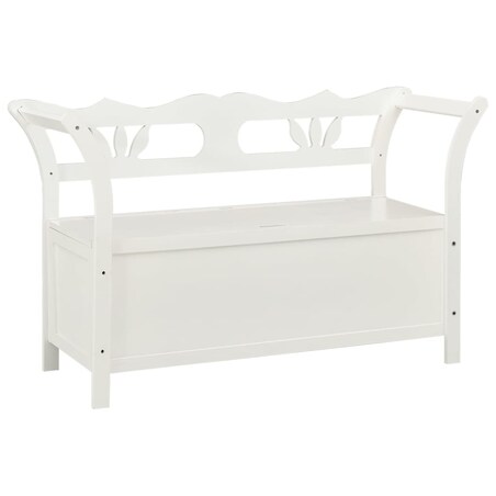 vidaXL Ławka, biała, 107x45x75,5 cm, lite drewno jodłowe