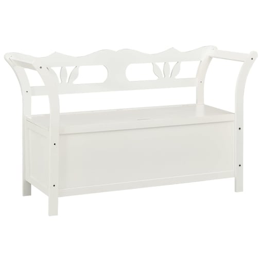 vidaXL Ławka, biała, 107x45x75,5 cm, lite drewno jodłowe