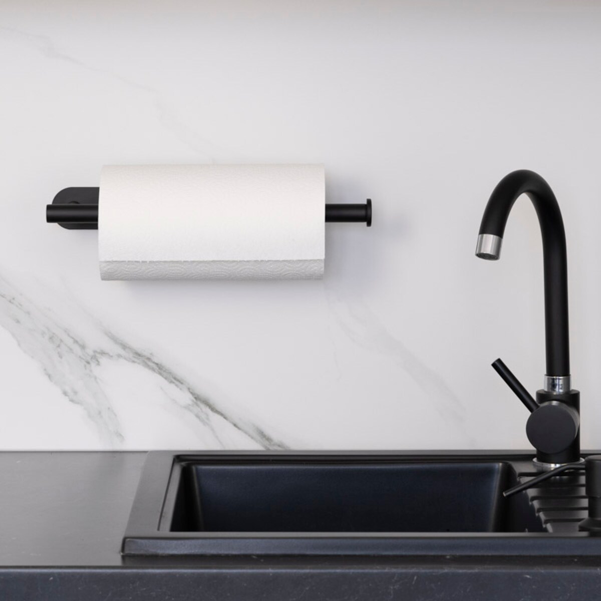 Wieszak uchwyt na ręcznik papierowy kuchenny czarny loft