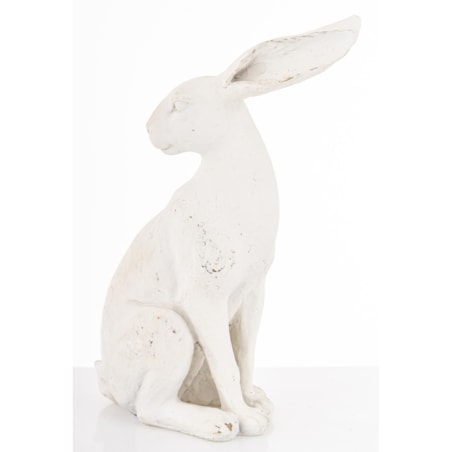 Dekoracja - siedzący biały królik 26x19x9,5 cm ALBUS-3