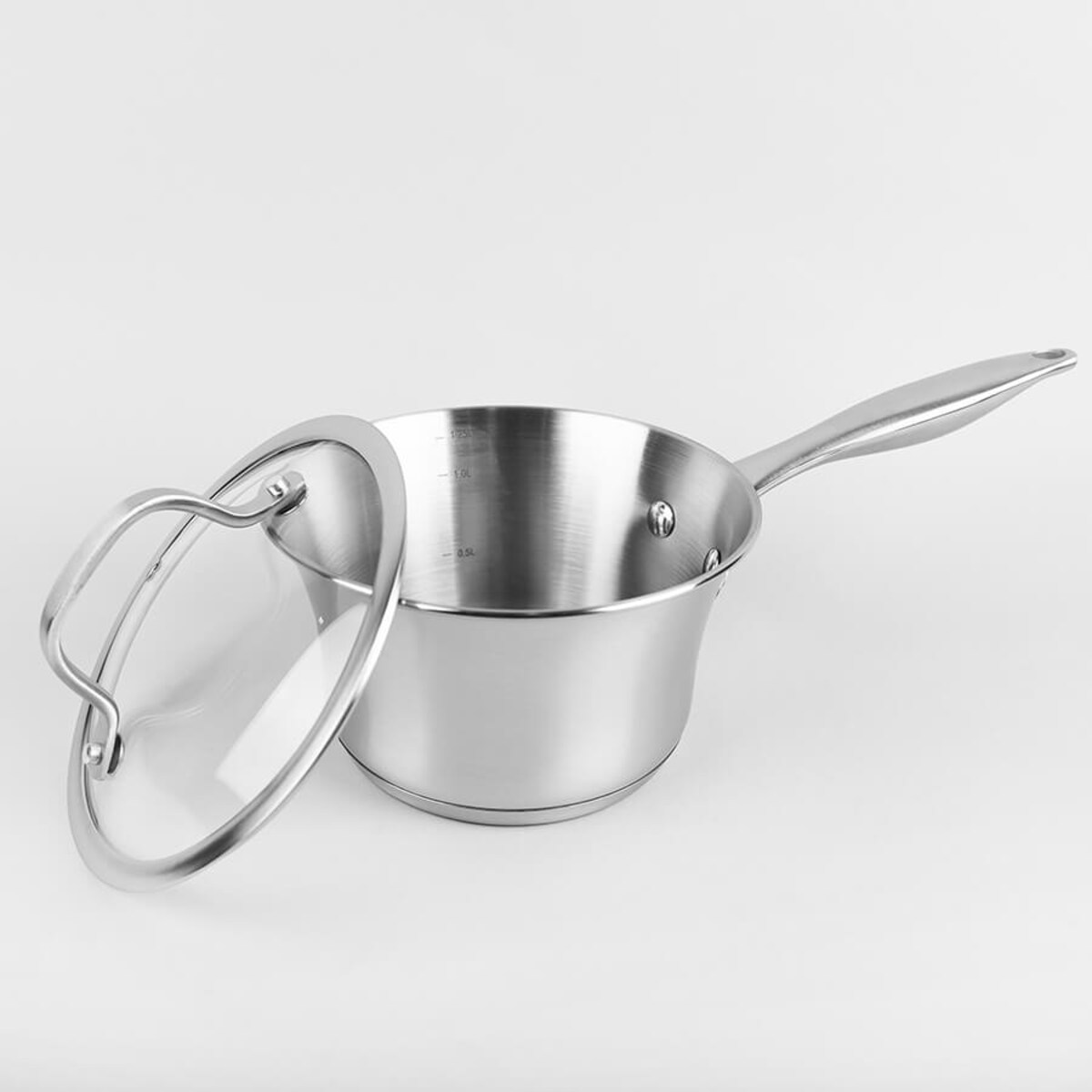 Rondel stalowy z pokrywką na indukcję gaz 16cm 1.25L MAESTRO