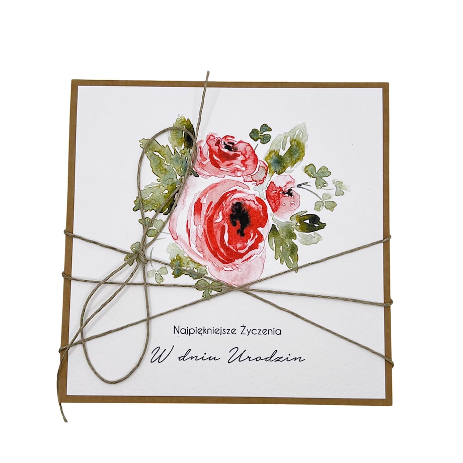 Kartka ręcznie robiona - urodzinowa w dniu urodzin życzenia urodzinowe