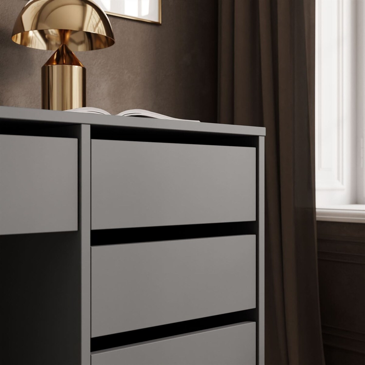 Biurko MADA z szufladami antracyt