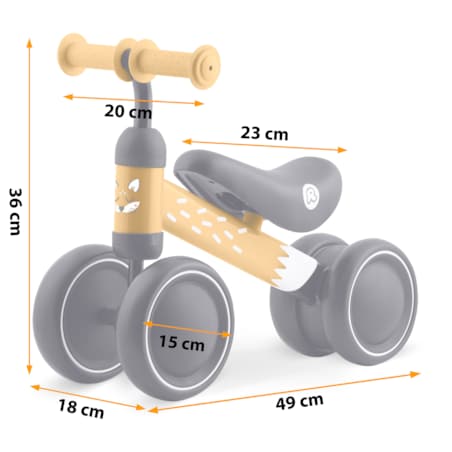 Rowerek biegowy trójkołowy jeździk dla dzieci lekki Ricokids żółto-czarny