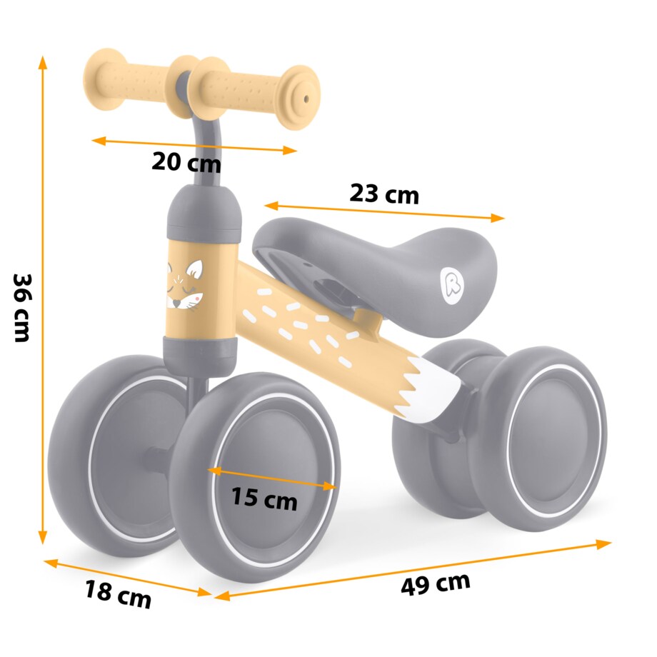 Rowerek biegowy trójkołowy jeździk dla dzieci lekki Ricokids żółto-czarny