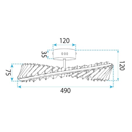Lampa Sufitowa Swe095-C 50Cm Led Złoty, Metal, Tworzywo Sztuczne