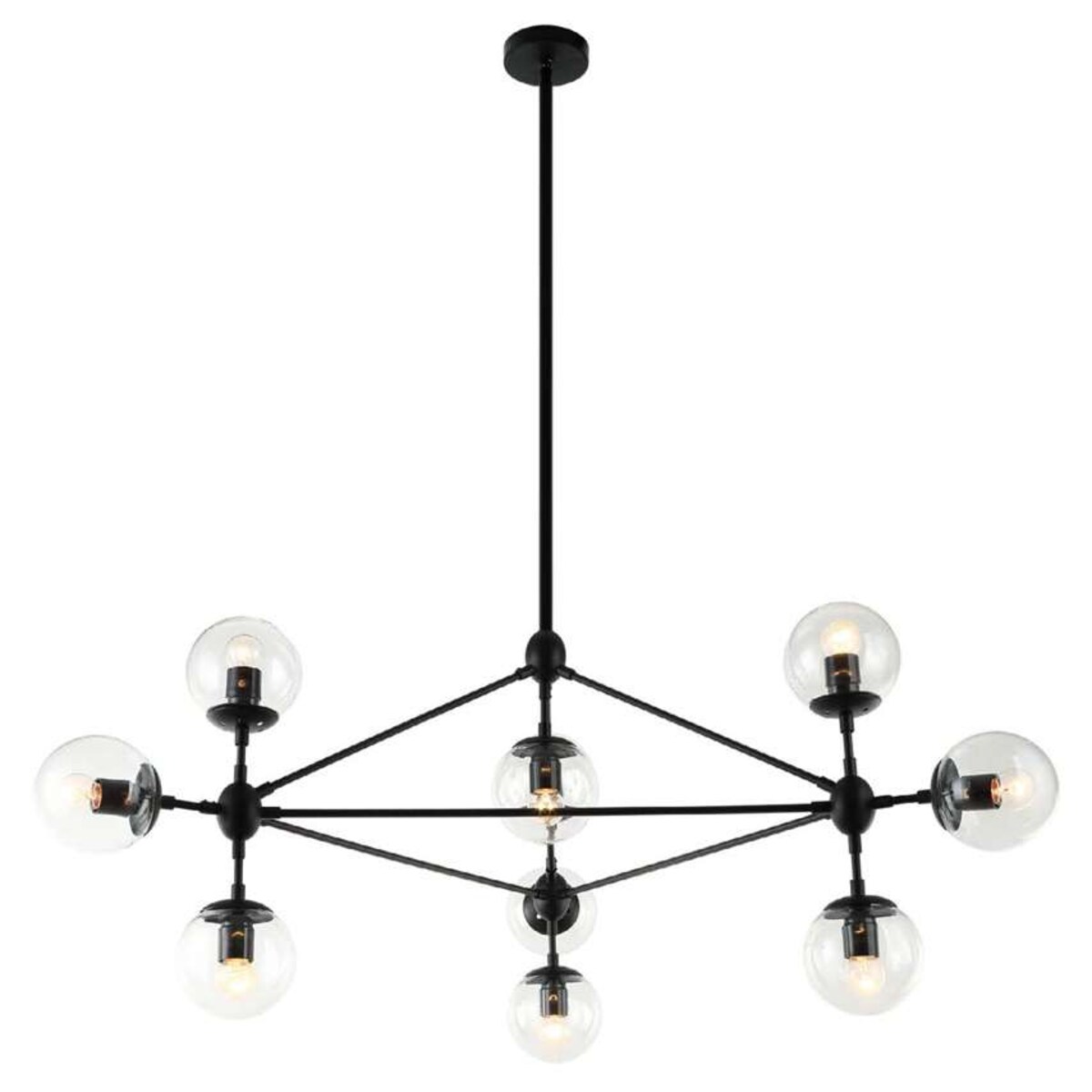 Żyrandol LAMPA wisząca Bao Nero Clear Orlicki Design metalowa OPRAWA industrialna ZWIS kule balls molekuły loft przezrocz