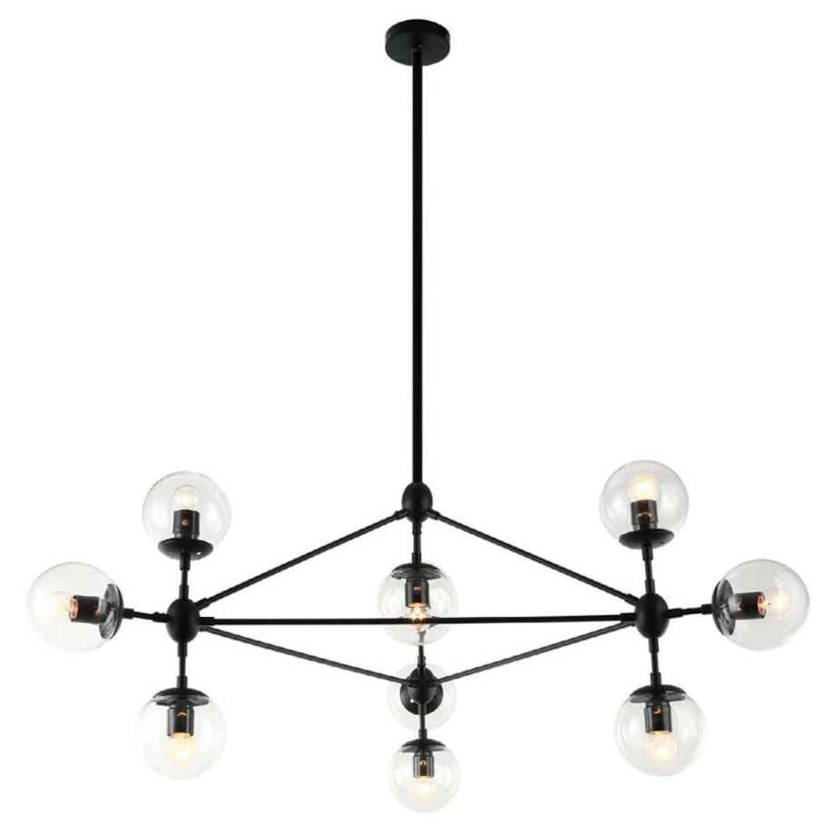 Żyrandol LAMPA wisząca Bao Nero Clear Orlicki Design metalowa OPRAWA industrialna ZWIS kule balls molekuły loft przezrocz