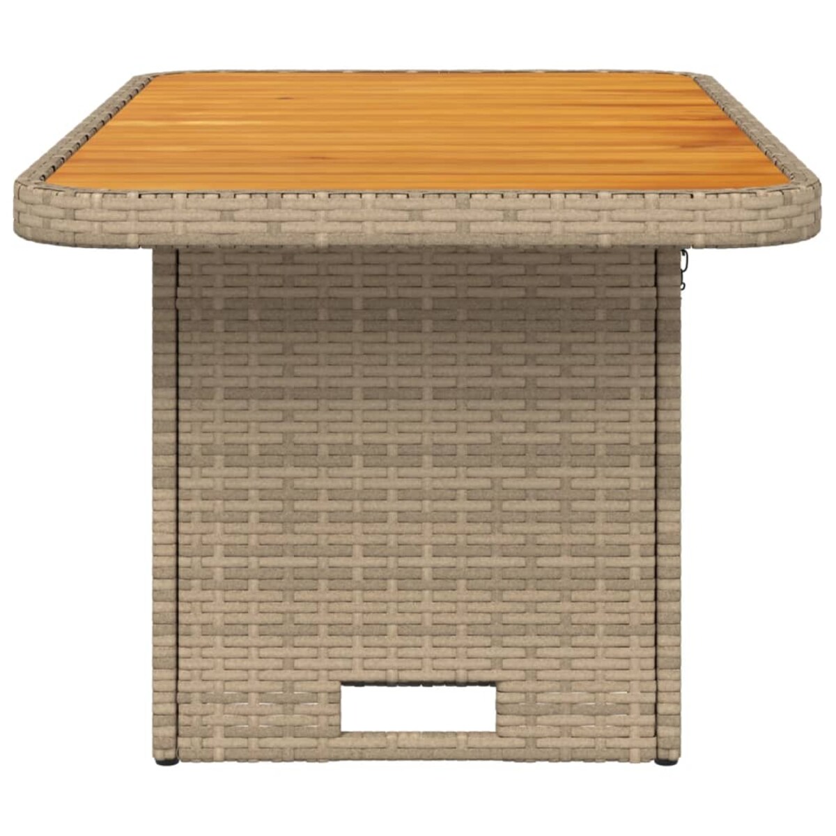vidaXL Stół ogrodowy, beżowy, 90x55x71 cm, polirattan i akacja