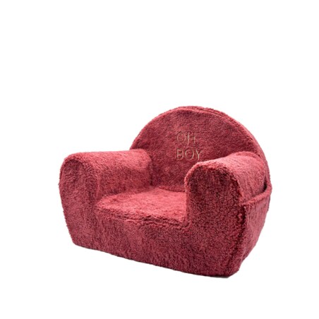 Futrzany fotelik dla dziecka z haftowanym imieniem cherry