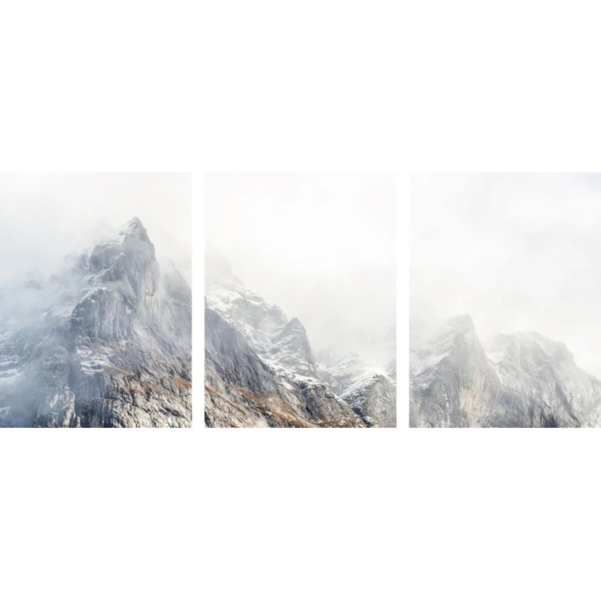 Dekoracyjne Obrazy ścienne Plakaty Tryptyk na ścianę sypialni Góry w mgle