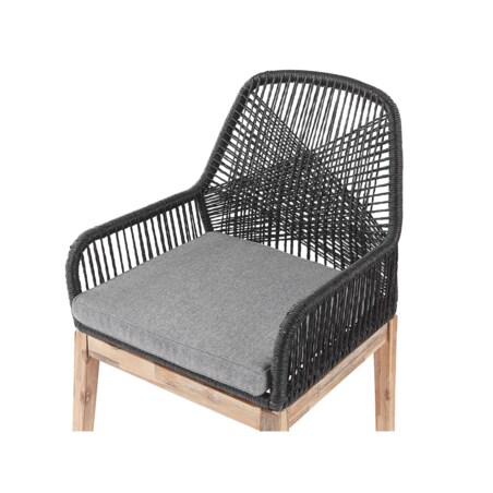 Zestaw ogrodowy dla 6 osób OLBIA z poduszkami Beton Czarny